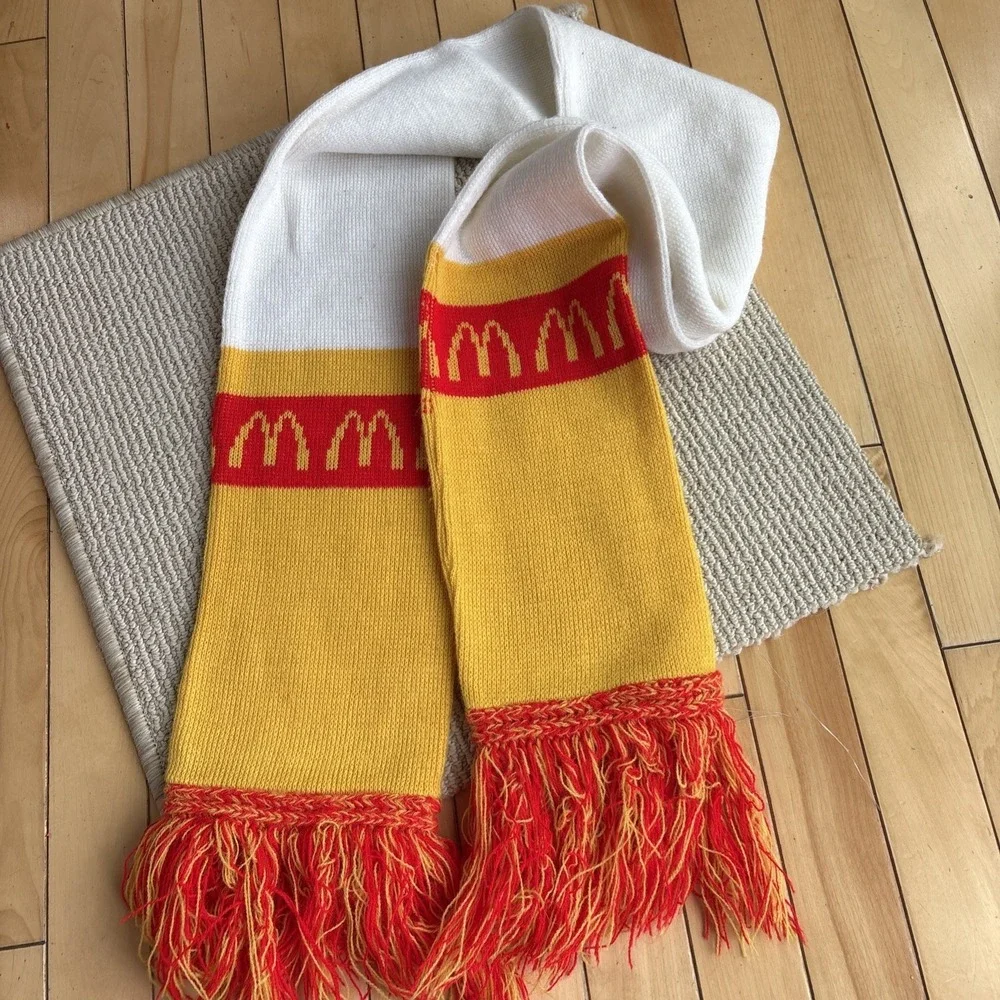Vtg 80's McDonald's Scarf Acrylic Logo 58